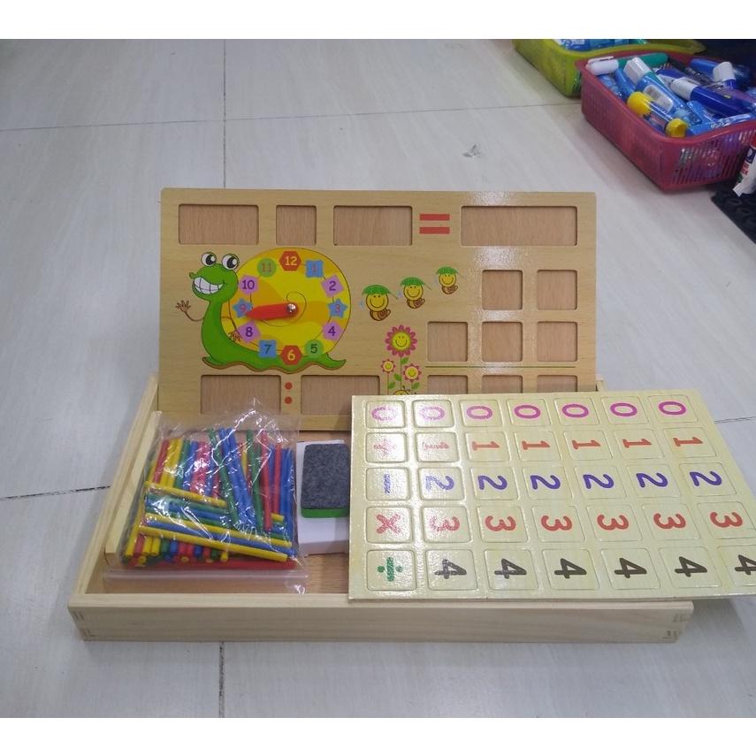 Đồ Chơi Toán Học Có Chữ Số, Que Tính, Bảng Số Bằng Gỗ - Bộ Bảng Tính Học Số Bằng Gỗ Đa Năng Cho Bé