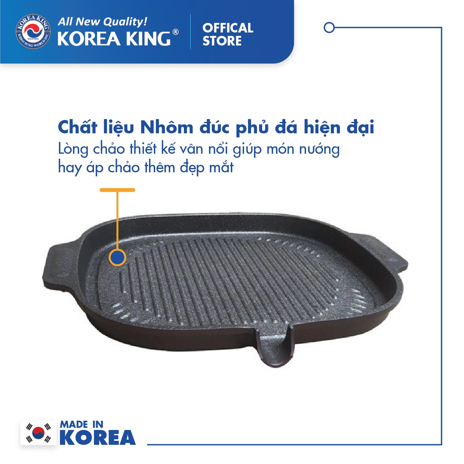 Chảo nướng chống dính Korea King KGP-32MHI