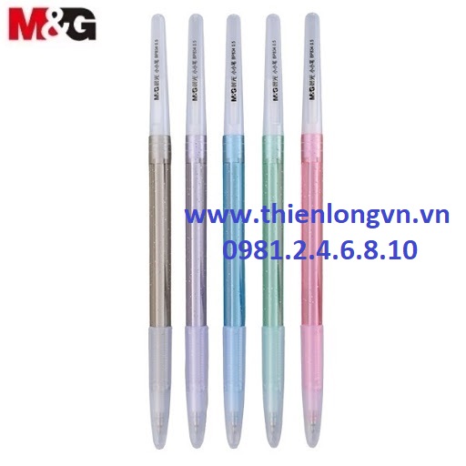 Combo 5 bút bi mực thơm M&amp;G - ABP12530 màu xanh ngòi 0.5mm