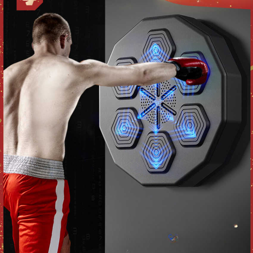 Máy tập Boxing tại nhà treo tường thông minh, kết nối bluetooth, cảm biến theo nhạc- Thiết bị tập đấm bốc gắn tường điện tử