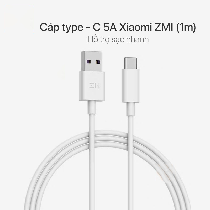 Cáp sạc nhanh Type-C Xiaomi ZMI AL705 5A - Hàng chính hãng