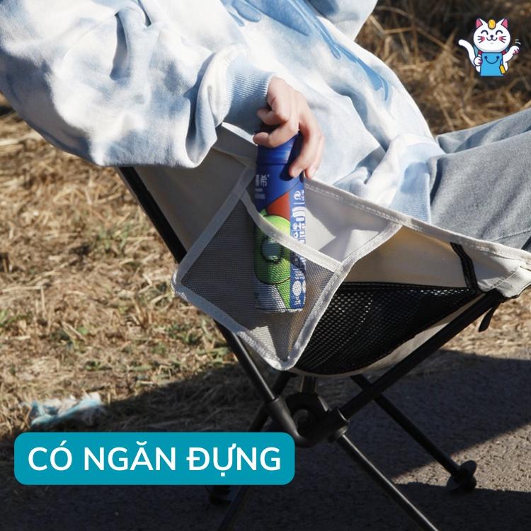 Ghế Gấp Gọn Camping Cắm Trại , Dã Ngoại, Câu Cá Có Tựa Lưng Vải oxford 600D ống thép Siêu Gọn Nhẹ