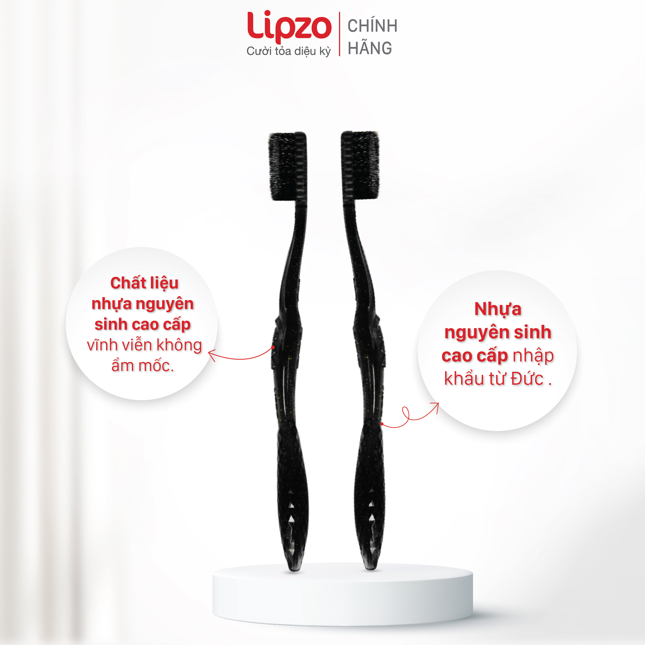 Vỉ 4 Tặng 1 Bàn Chải Đánh Răng Lipzo Ruby Charcoal Cho Răng Nhạy Cảm Công Nghệ Chỉ Tơ Than Hoạt Tính Kháng Khuẩn