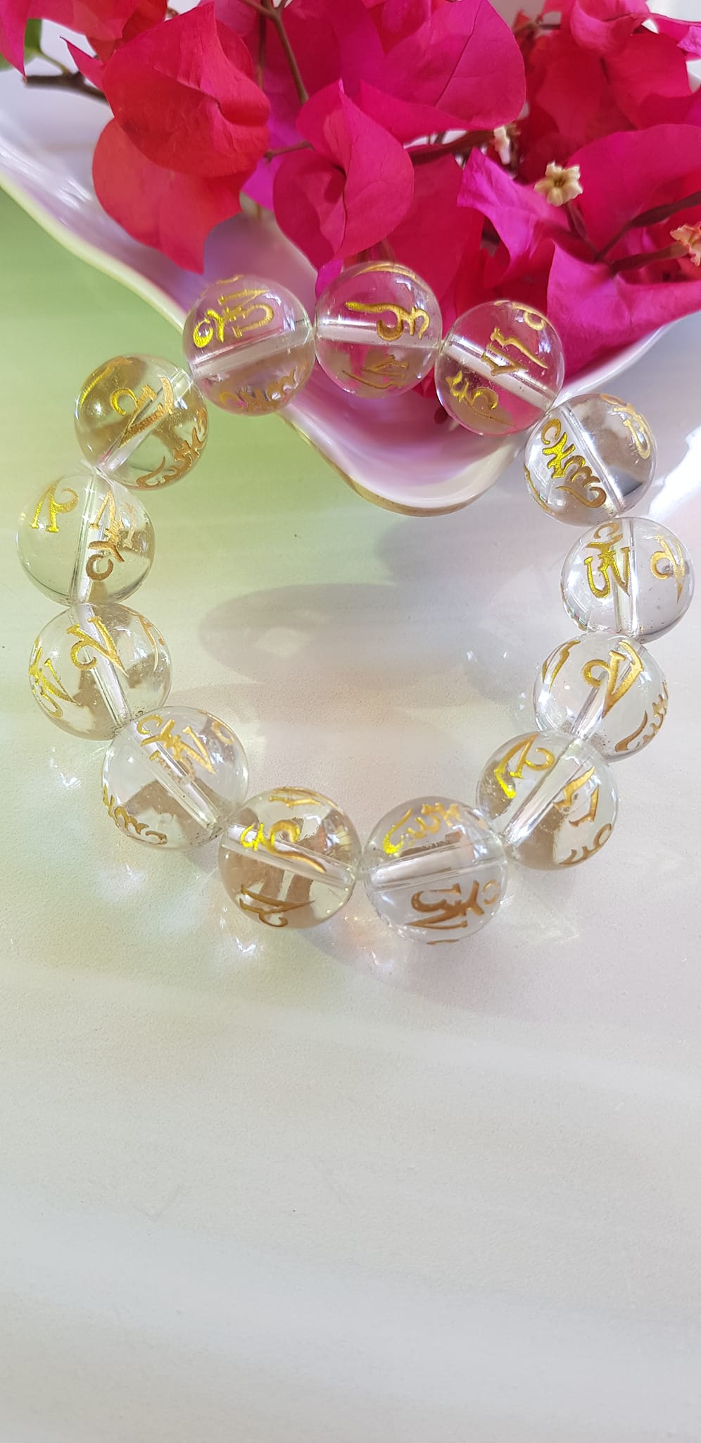 Vòng Tay Nam Màu Trắng khắc chữ Vàng sáng đẹp Size hạt 16mm gồm 13 hạt đúng cung sanh hợp Các Anh mạng Kim mạng Thủy đeo may mắn ạ