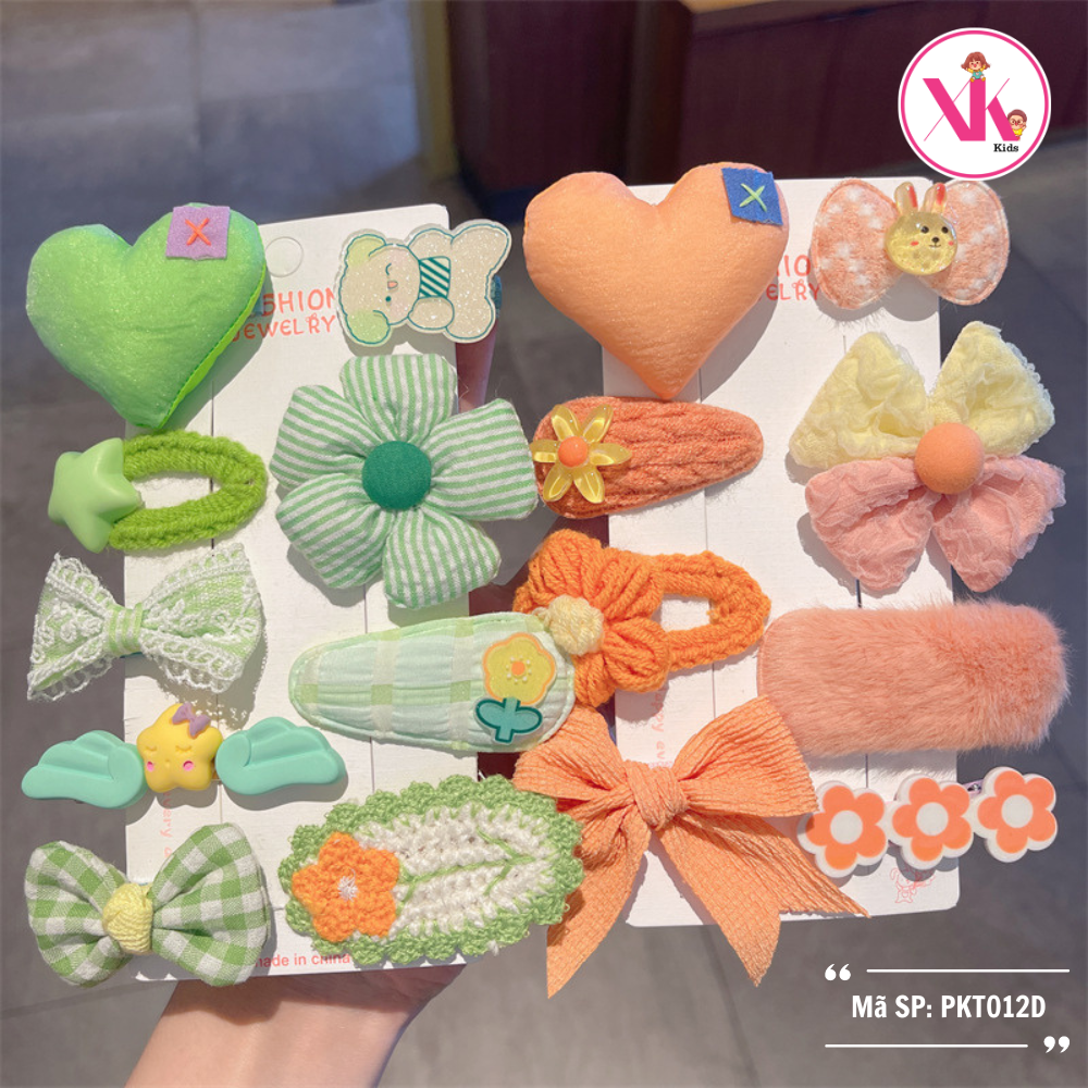 Set nhiều kẹp tóc bé gái ngộ nghĩnh nhiều màu MIXI KIDS PKT012D