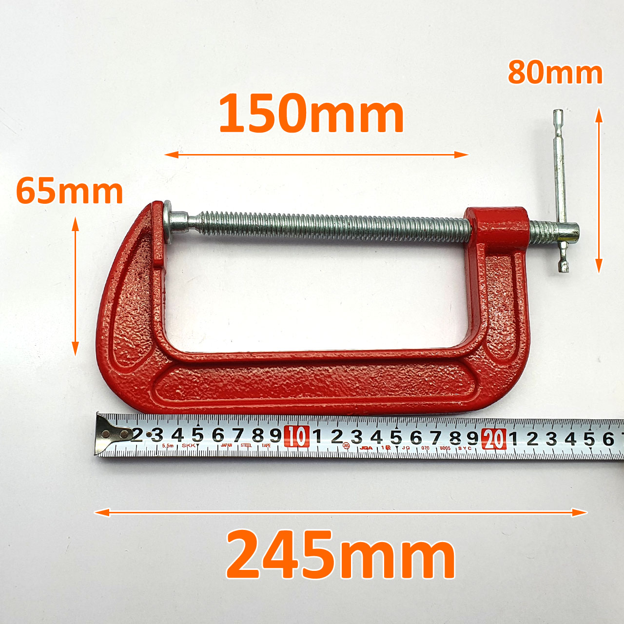 Vam gang chữ C màu đỏ 6 inch