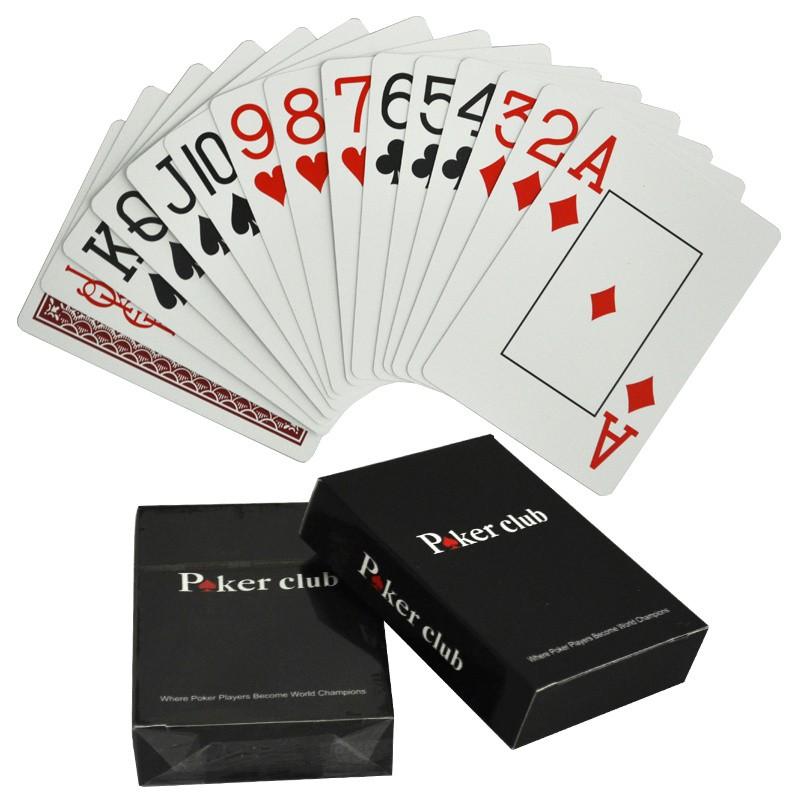 POKER CLUB - Bộ bài tây, tú lơ khơ chống thấm nước 2 màu đỏ, xanh lam