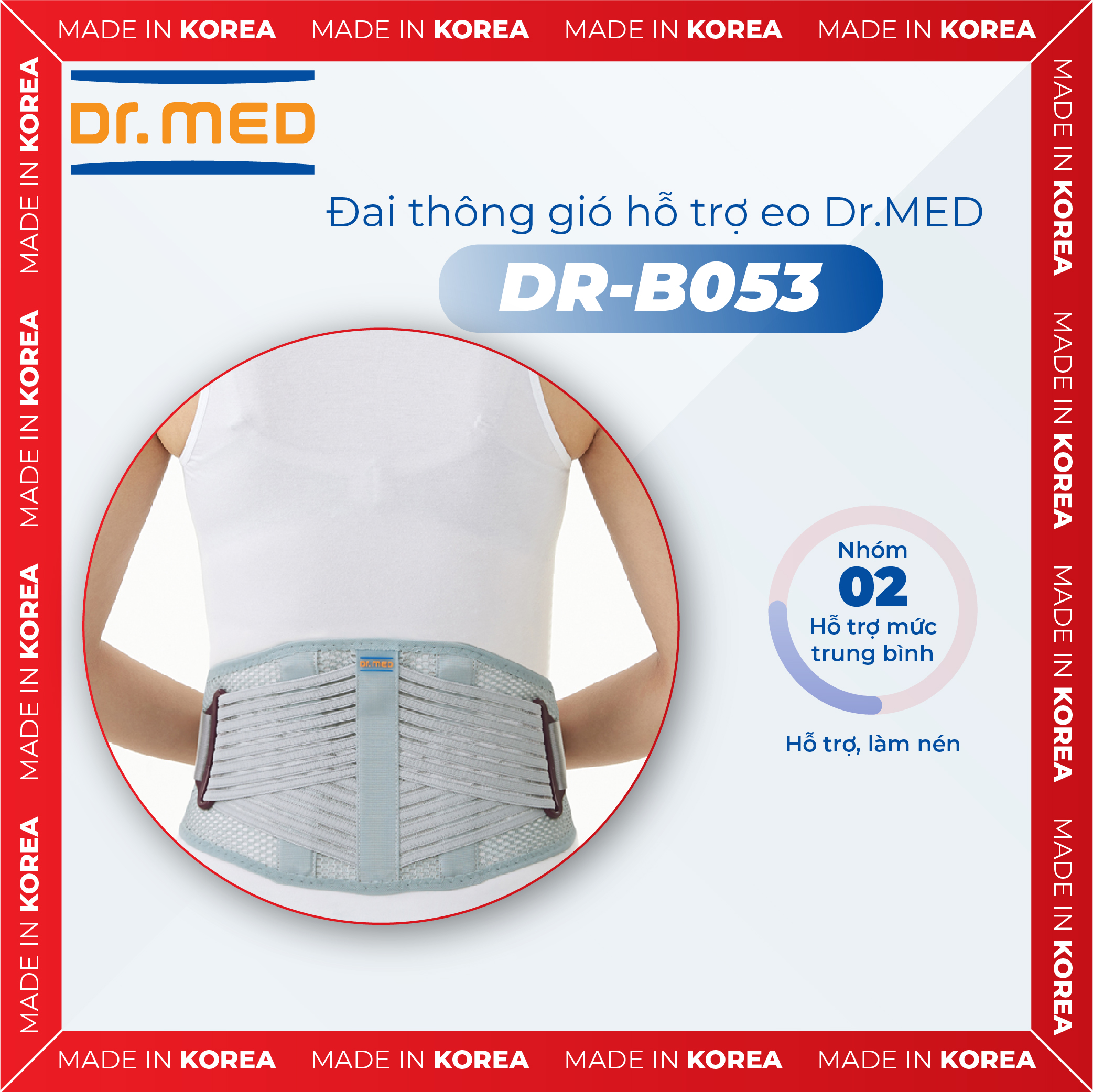 Đai thông gió hỗ trợ eo Dr.MED DR-B053