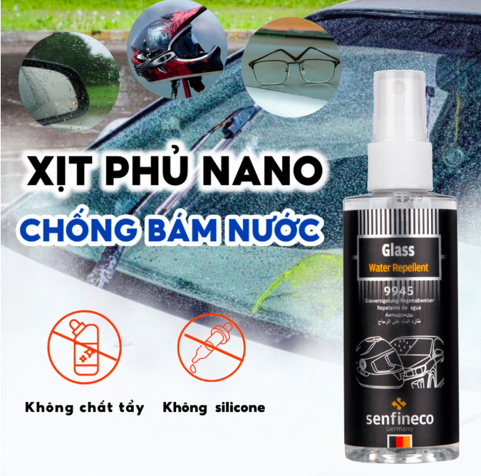 Bình xịt nano chống bám nước ô tô Senfineco 9945 chính hãng dung tích 100ml - Phụ kiện nội thất ô tô