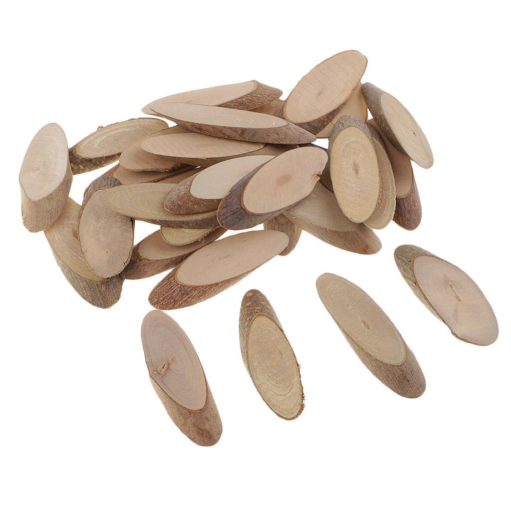 2x 30x Oval Wood Log Slices for DIY Art Craft Wedding Centerpieces Decorations