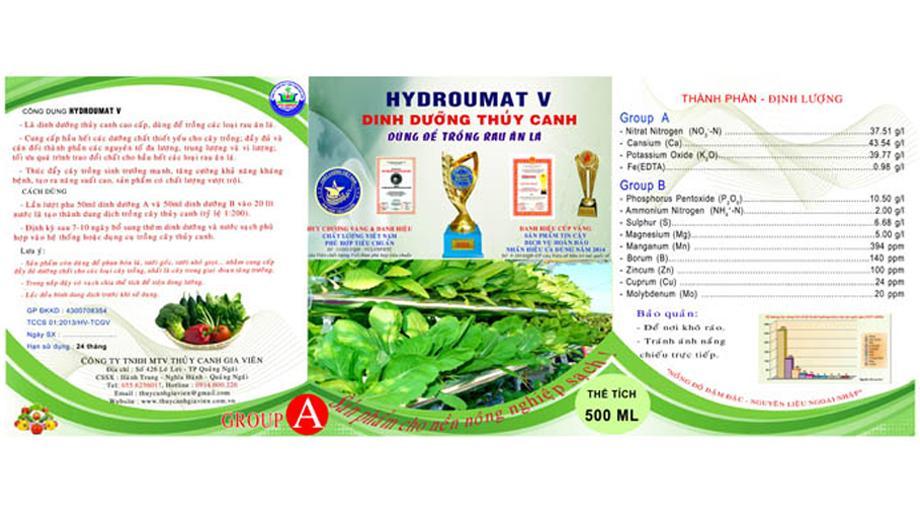Bộ Dung Dịch Dinh Dưỡng Thủy Canh HydroUmat V Cho Rau Ăn Lá VTNN Nông Điền Trang
