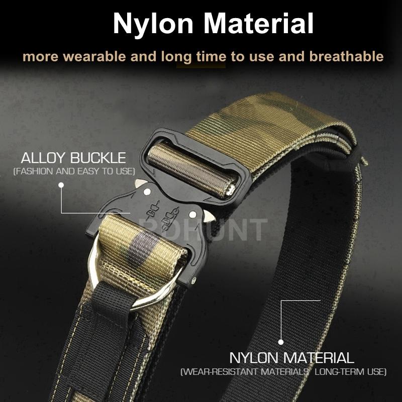 4.5CM 3.8CM Airsoft Chiến Thuật Đai Săn Bắn Nhanh Chóng Phát Hành Hợp Kim Đai Nylon Dài 121Cm Thời Trang Thắt Lưng Nam Ngoài Trời săn Bắn