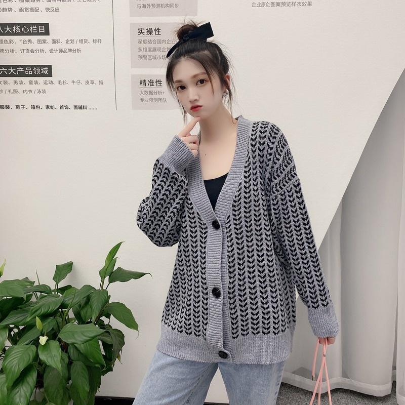 MS469 Áo cardigan len hoạ tiết form rộng