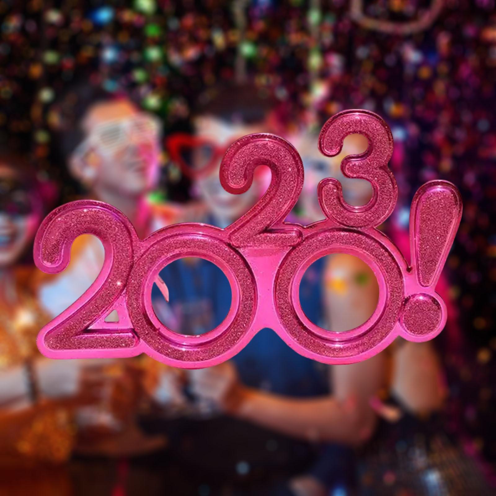 New Years Glasses Decorations Eve Party Supplies Funny Glitter 2023 Glasses for Celebration Adults