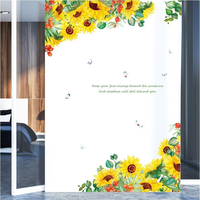 Decal dán tường trang trí - HOA HƯỚNG DƯƠNG MẪU MỚI