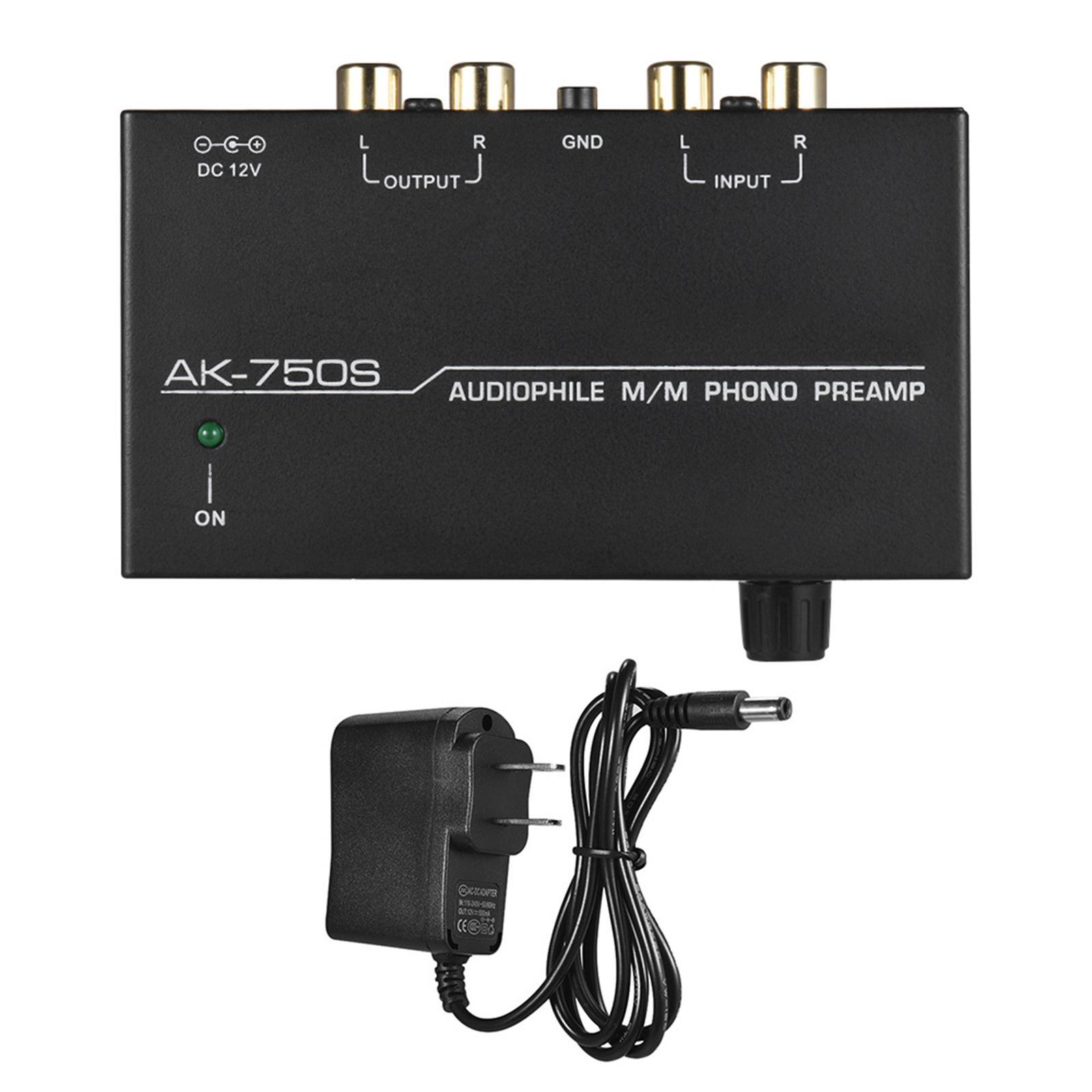 Phono Preamp Pre  US Standard Plug Portable Compact ,Black