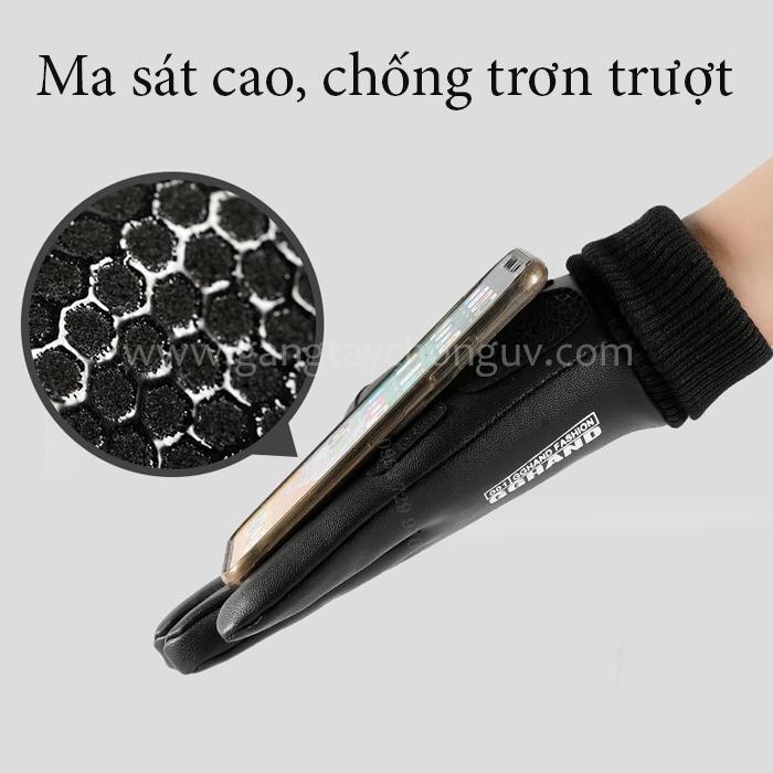 Găng tay da Full ngón đi xe mùa đông chống nước/chống trượt Freesize | Bao tay da mêm đi xe máy mùa đông lót nỉ giữ ấm, thật tay