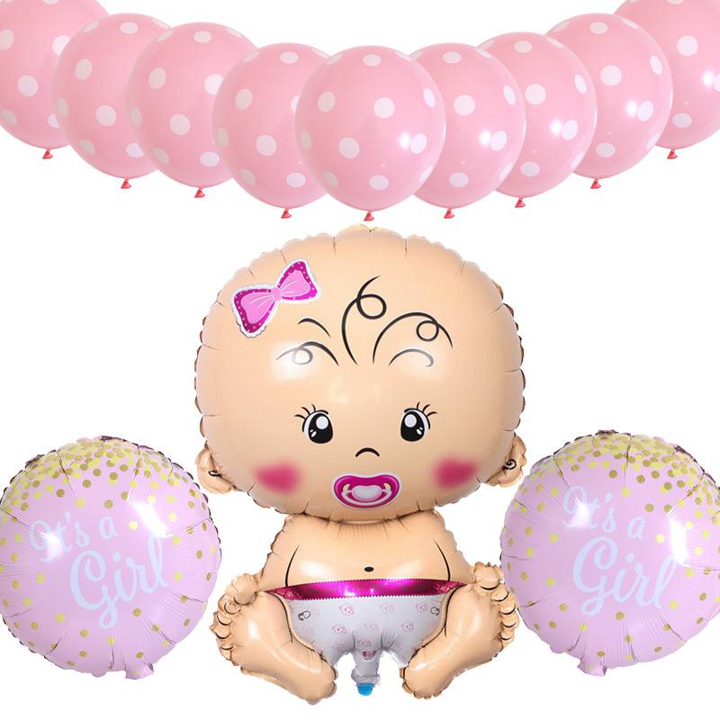 1 Bộ Bong Bóng Trang Trí Tiệc Sinh Nhật Cho Bé Trai & Gái 1 Tuổi