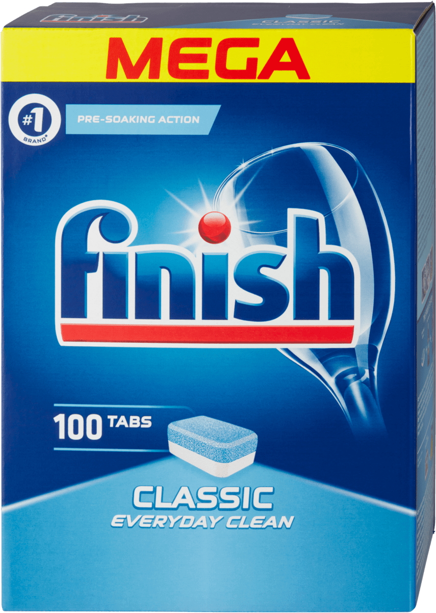 Viên rửa Chén Tổng Hợp Finish 100 Tabs classic Dùng Cho Máy Rửa Bát