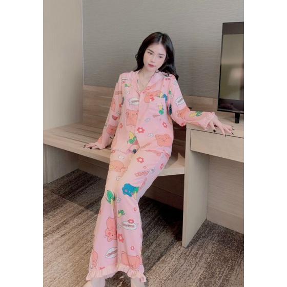 Bộ đồ pijama dài tay lụa mango cao cấp