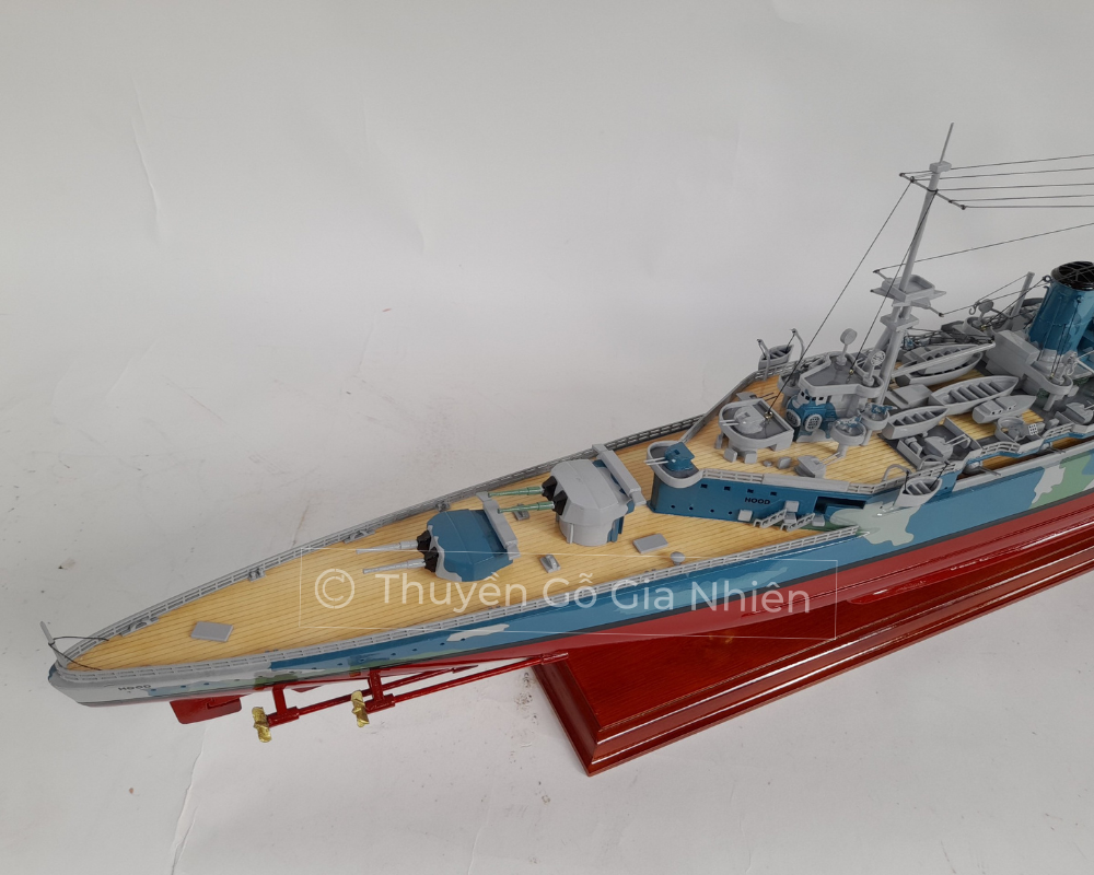 Mô Hình Thuyền Gỗ Phong Thủy Dạng Thuyền Chiến HMS HOOD Chính Hãng Hàng Xuất Khẩu Chất Lượng Cao