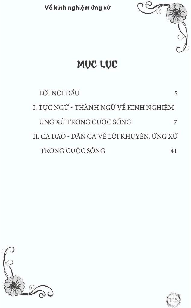 Sách - Thành Ngữ-Tục Ngữ-Ca Dao-Dân Ca Việt Nam - Về Kinh Nghiệm Ứng Xử
