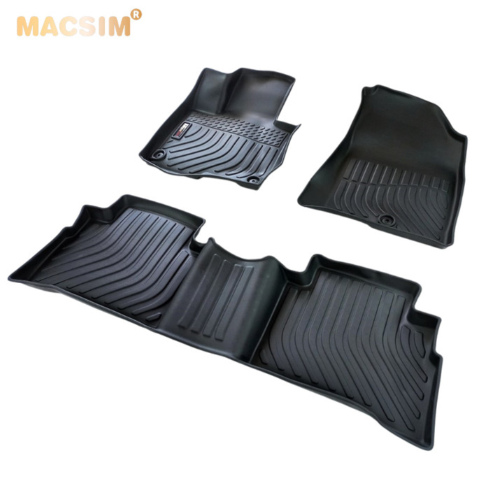 Thảm lót sàn xe ô tô Kia Sportage 2021-2022 Nhãn hiệu Macsim chất liệu nhựa TPE cao cấp màu đen