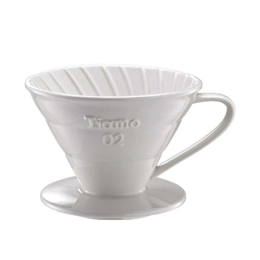 PHỄU LỌC CÀ PHÊ CAFE DE TIAMO V60 CERAMIC 02 HG5538W – WHITE