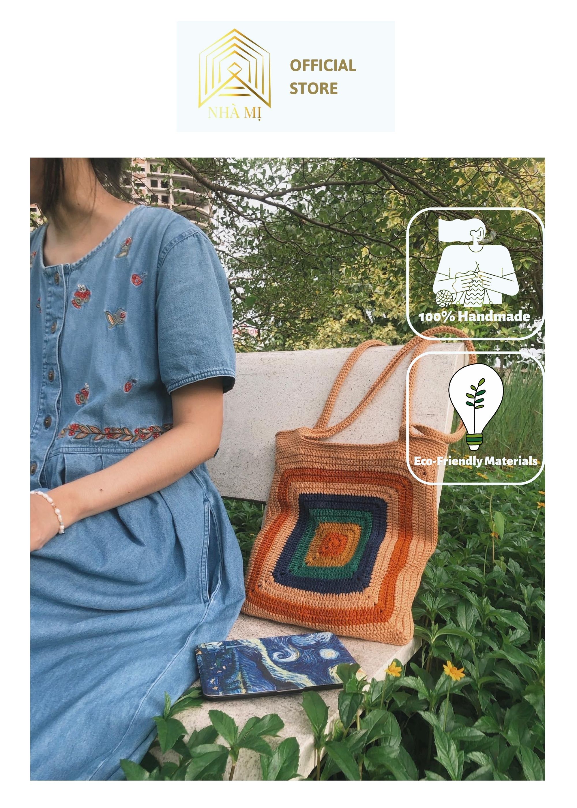 Túi handmade đan móc thủ công NHÀ MỊ - Morocco bag