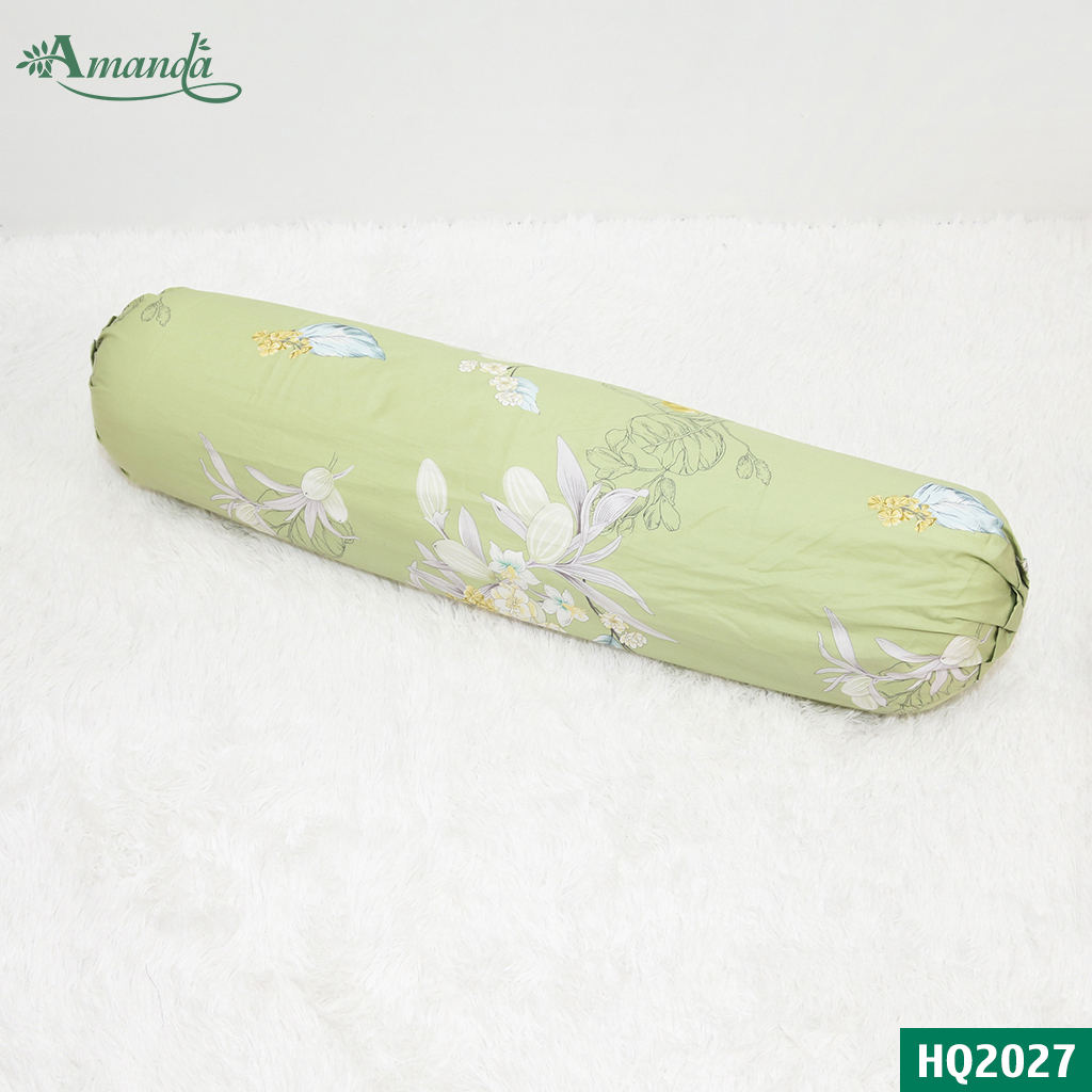 Vỏ gối ôm 35*105cm Amanda HQ2027, chất liệu cotton lụa satin Hàn Quốc mềm mịn tạo nên độ êm ái cho người dùng