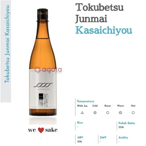 Chai Rượu Sake Nhật Bản Tokubetsu Junmai KASAICHIYOU 720ml