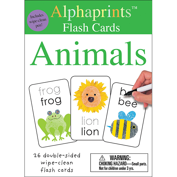 Alphaprints: Wipe Clean Flash Cards Animals