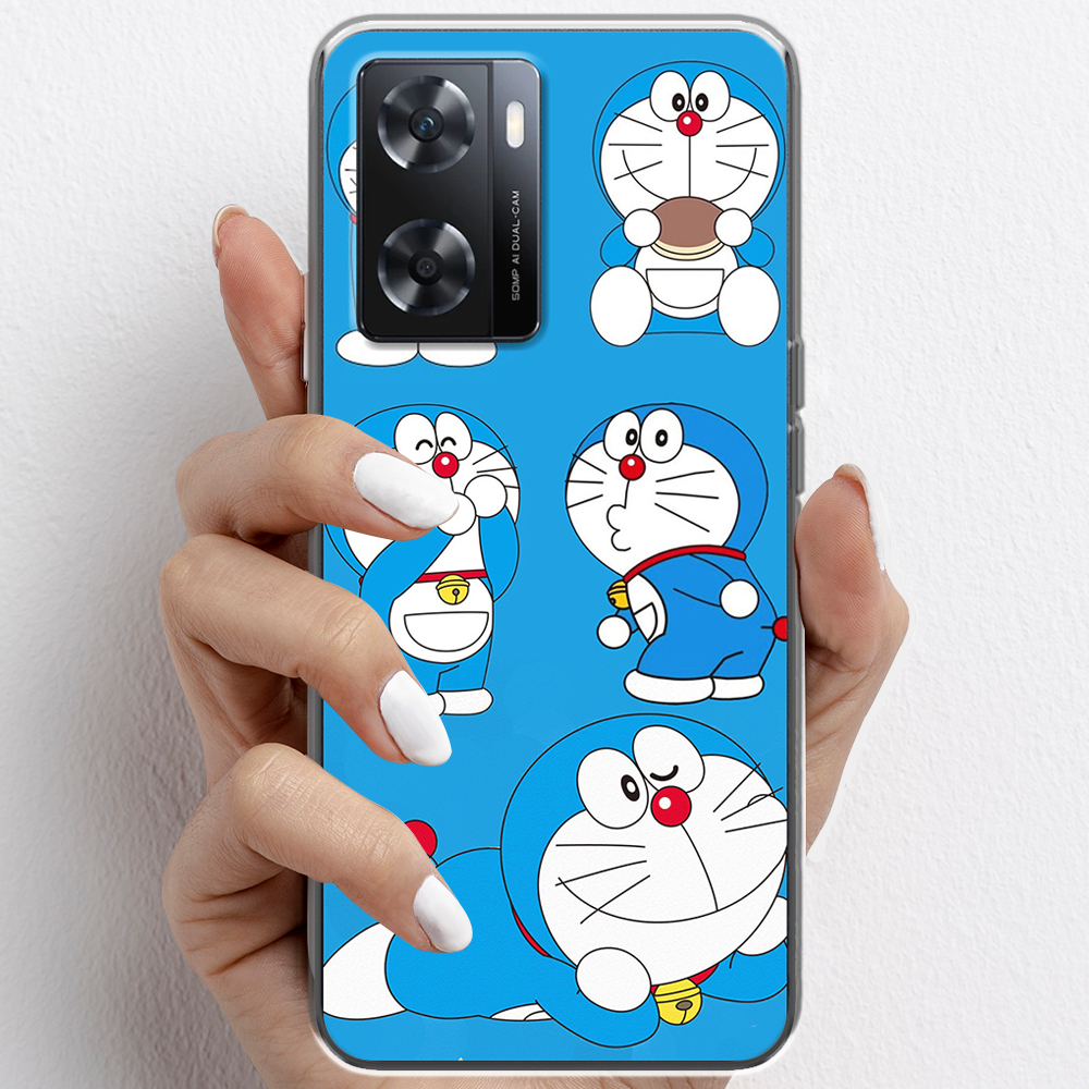 Ốp lưng cho Oppo A77s nhựa TPU mẫu Doraemon ham ăn
