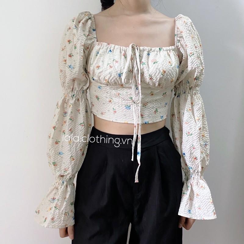 (SẴN) Áo croptop màu be vàng form đẹp