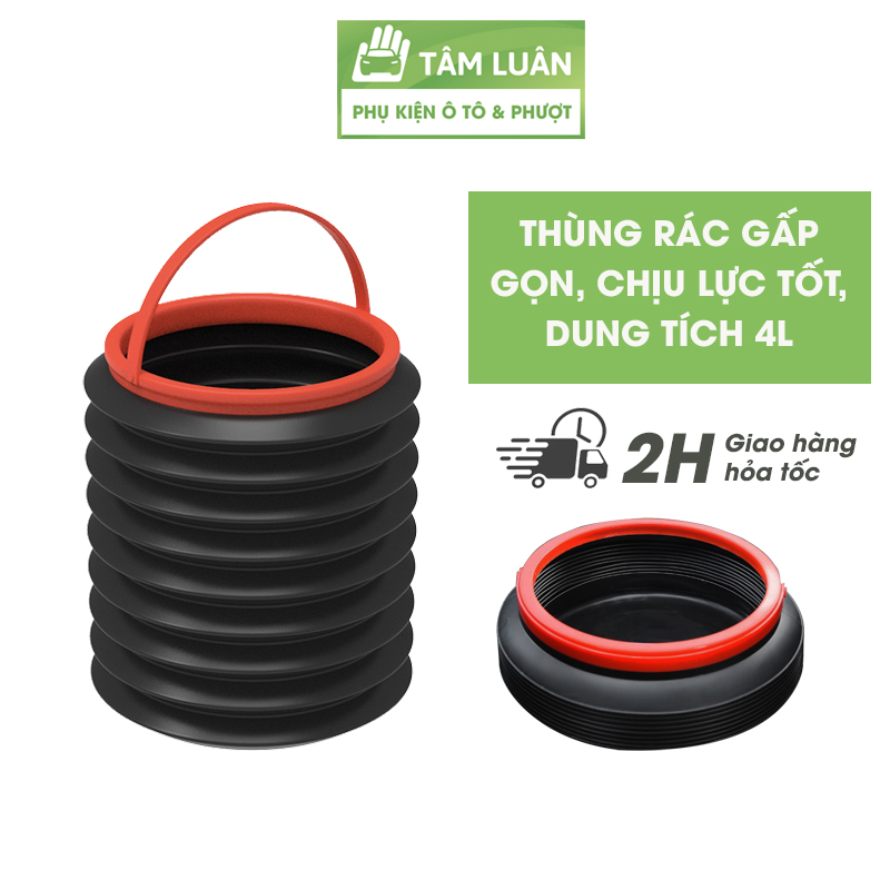 Thùng rác mini ô tô xe hơi gấp gọn đa năng Tâm Luân, phụ kiện ô tô, dã ngoại