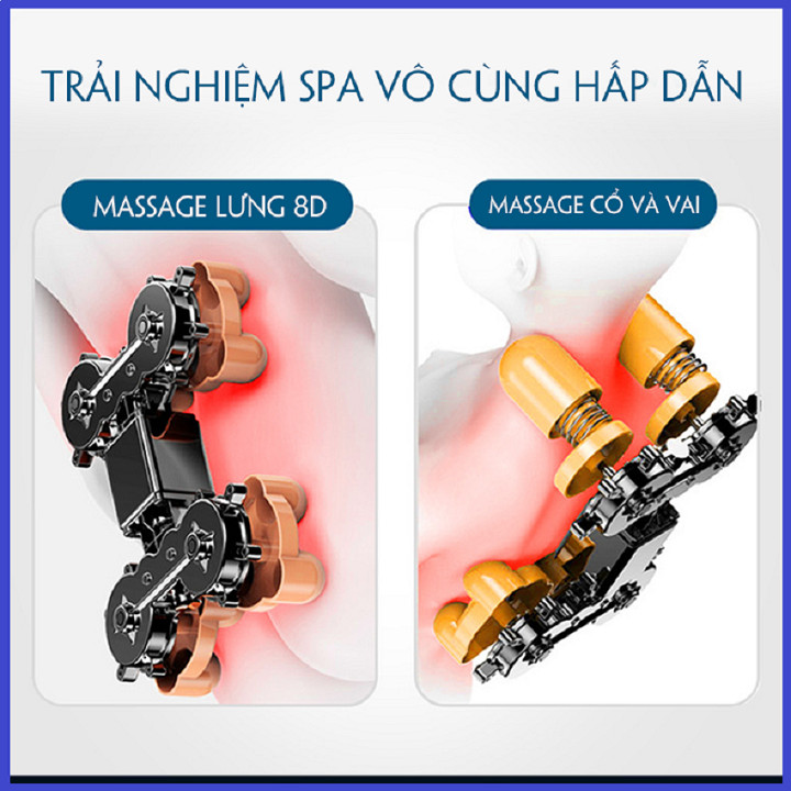 Ghế MASSAGE toàn thân thư giãn trị liệu thế hệ mới bảng điều khiển cảm ứng, loa bluetooth. Tặng kèm bộ 2 ghế đôn sofa cao 42cm màu tặng ngẫu nhiên