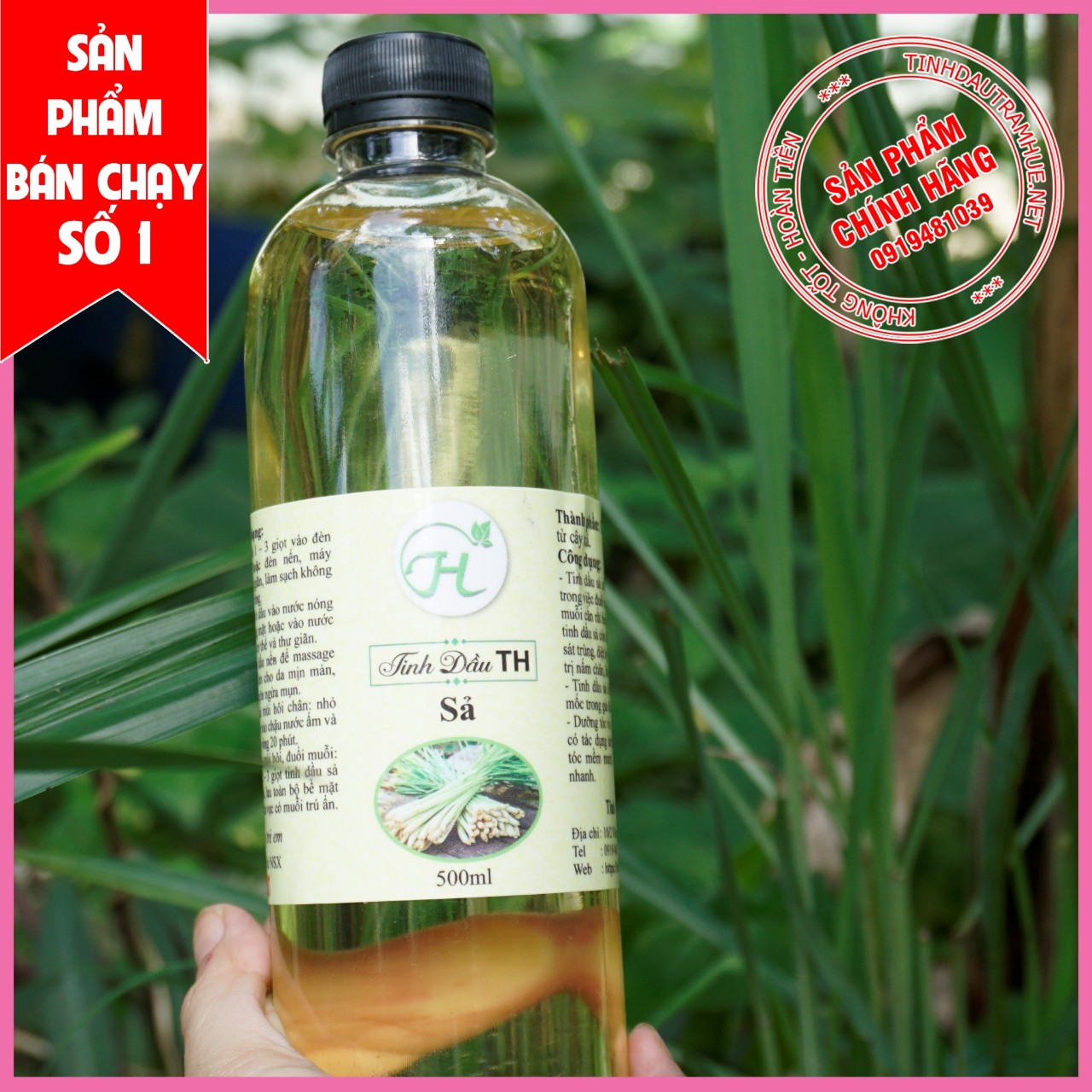 450ml Tinh Dầu Sả Lau Sàn nguyên chất, Xịt Khử Trùng,Khử Khuẩn, Đuổi Muỗi, Côn Trùng mùa dịch