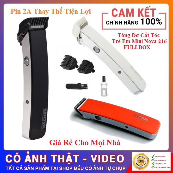 Tông Đơ Cắt Tóc NOVA 216 Đa Năng, Nhỏ Gọn , Dễ Sử Dụng, Chuyên Dùng Tại Gia Đình, Pin Sạc Tiện Lợi FULLBOX [ Giao Màu Ngẫu Nhiên ]