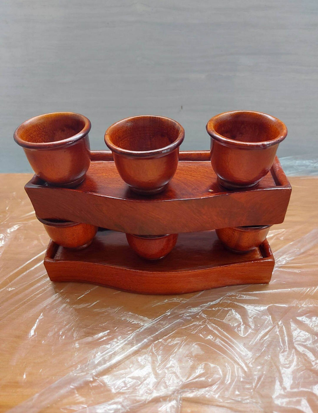 Bộ 3 ly nước thờ cúng gỗ hương