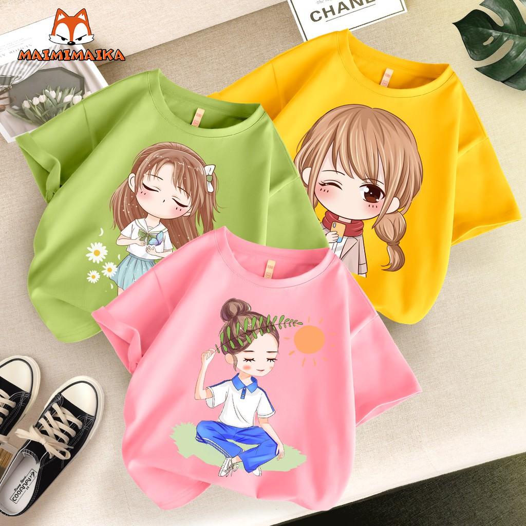 Áo Cộc Tay Cho Bé Gái Hình ChiBi Anh Store