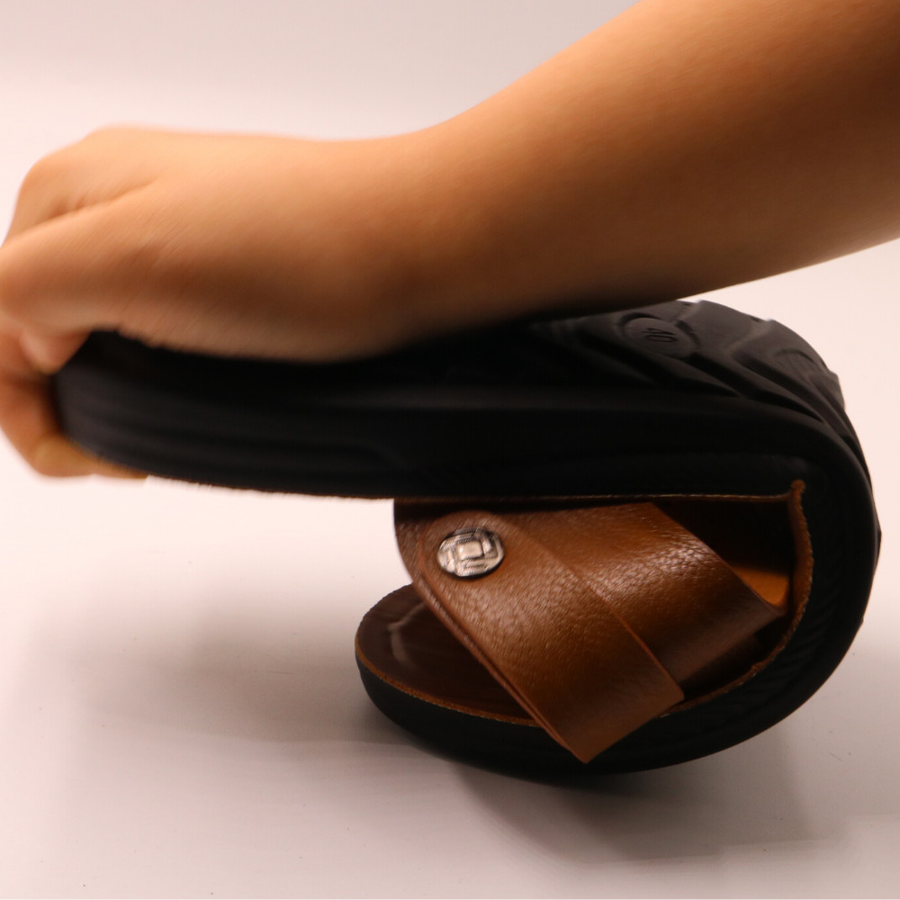 [DÉP DA NAM QUAI NGANG T31] Được làm từ da bò cực mềm, êm. Đế được làm từ cao su biến tính cực mềm dẻo, phụ kiện xịn, đường keo sắc nét tinh tế