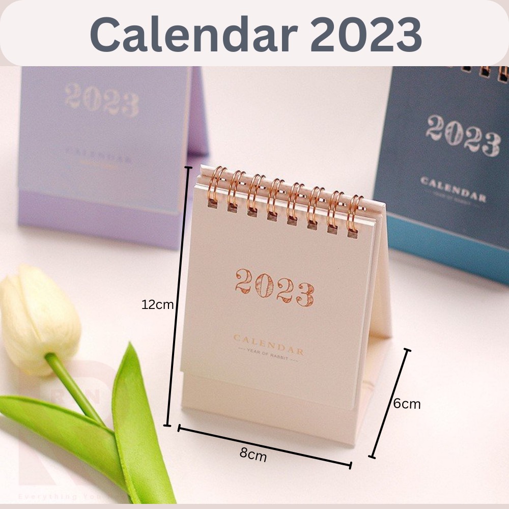 Lịch Để Bàn 2023/ Lịch 2023 ghi chép kế hoạch hằng ngày, thiết kế đơn giản Pastel