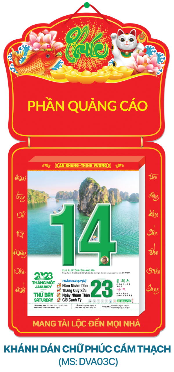 Lịch Bloc cực đại Đại Việt Á chủ để Gấm Hoa KT: 25 x 35 cm siêu đẹp
