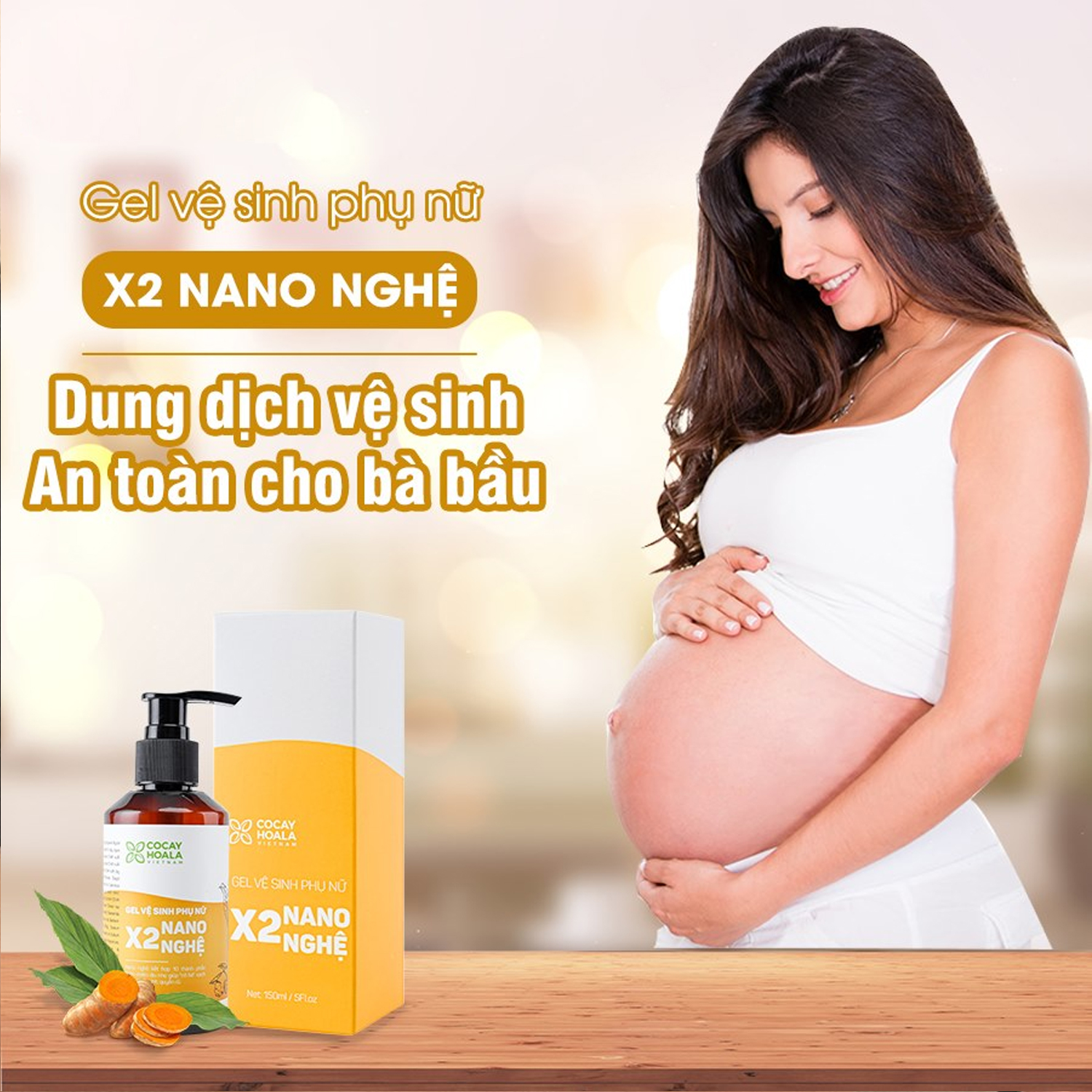 Gel vệ sinh phụ nữ X2 Nano Nghệ Cocayhoala Giảm Mùi Hôi - Giảm Ngứa - Giảm Khí Hư 150ml