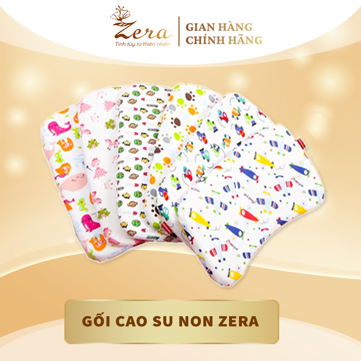 Gối cao su non cho bé Zera, gối cao su non cho trẻ, gối cao su chống bẹp đầu, gối cao su non cho bé gái, gối bé trai