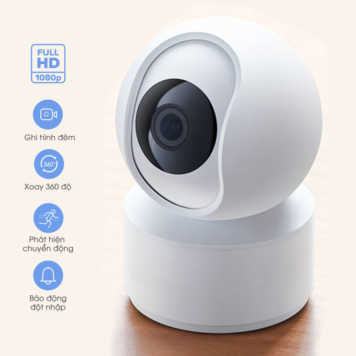 Camera wifi V5 giám sát thông minh quay video full HD1080, tự động phát hiện chuyển động và báo động đột nhập