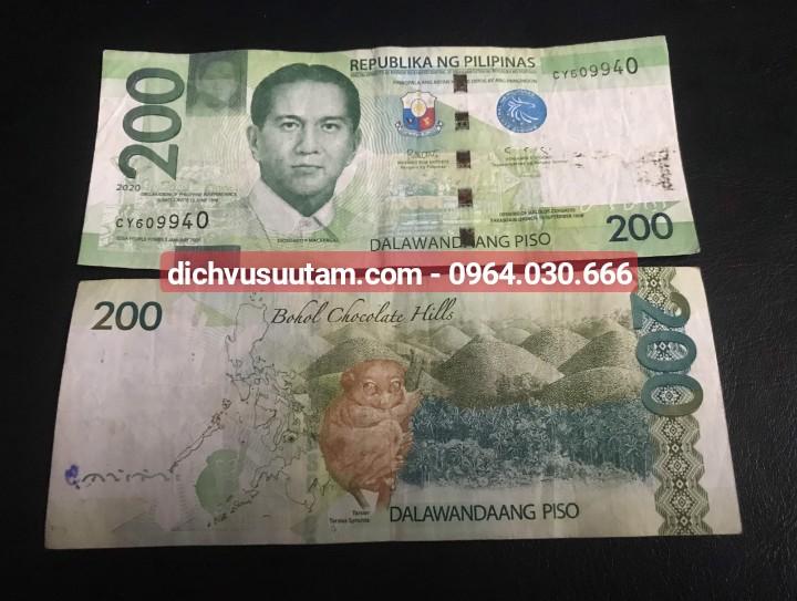 Tờ 200 Pesos của Philippine sưu tầm, tiền mới 85%