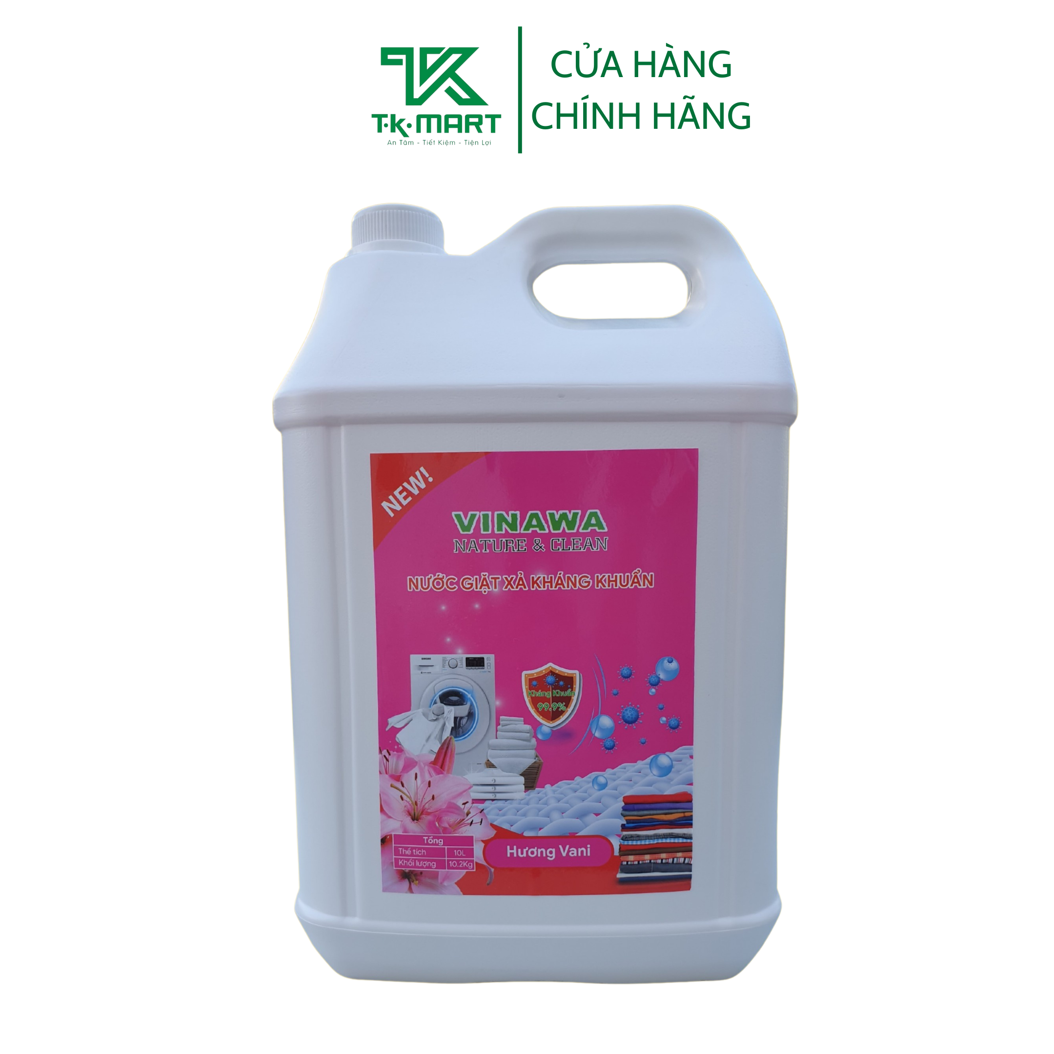 NƯỚC GIẶT XẢ KHÁNG KHUẨN 10.2KG - VINAWA