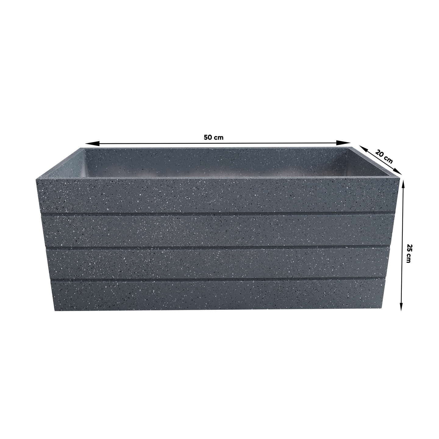Chậu composite chữ nhật 50*20*25 kẻ sọc Home Việt