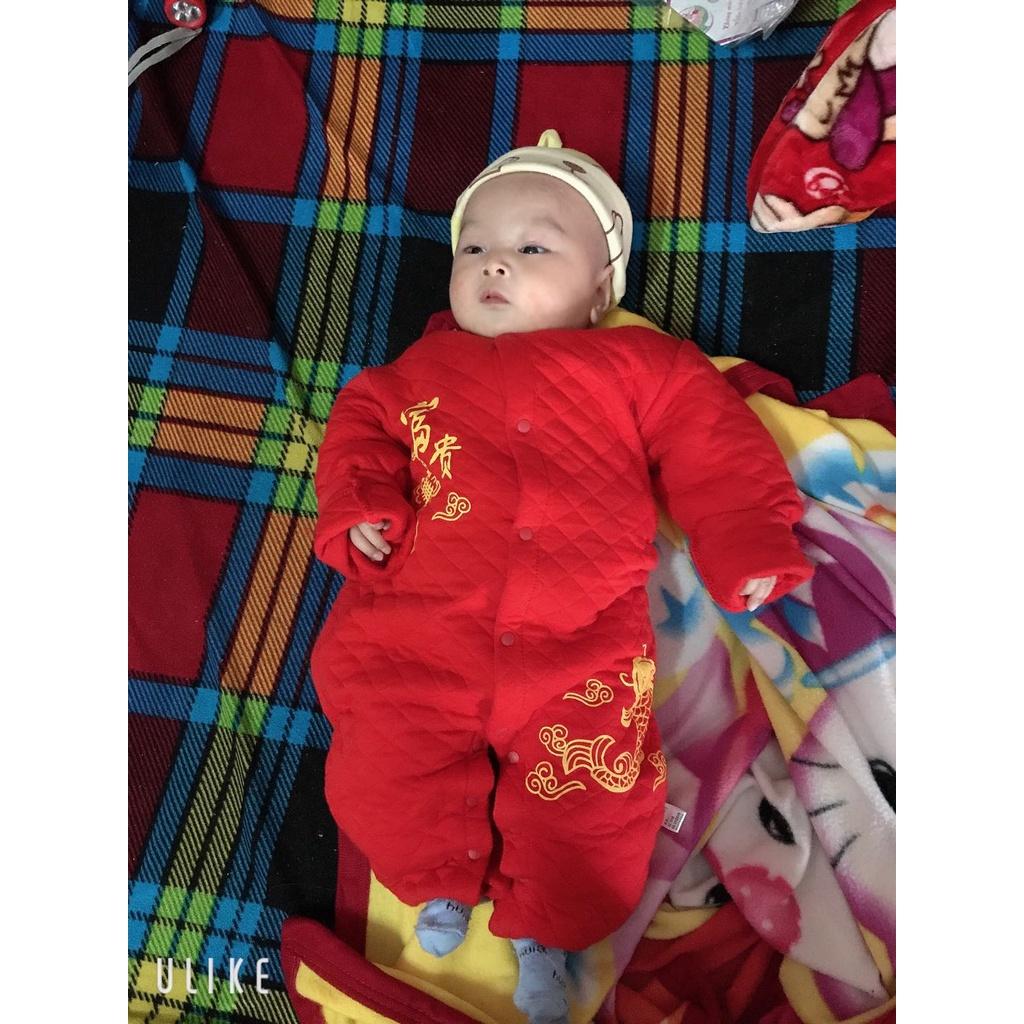 Quần áo tết cho bé Bộ Body đỏ hàng Quảng Châu xuất khẩu cho bé trai gái 0-1 tuổi năm 2021- Loại Dầy